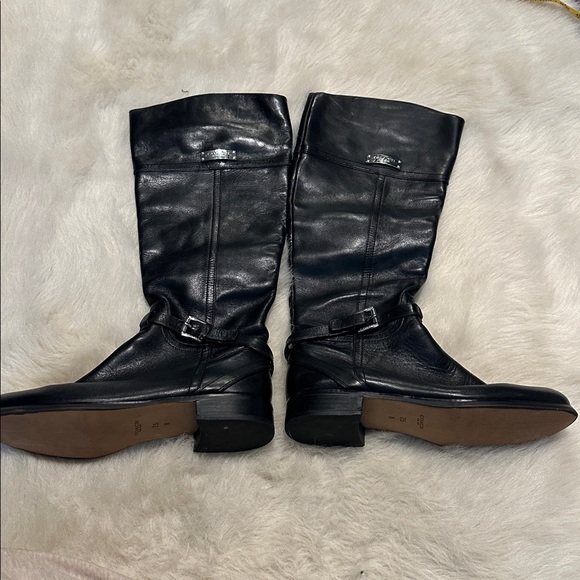 Coach Black Over the Knee Leather Boots - Picture 6 of 7